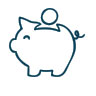 Clickable piggy bank icon to open an account